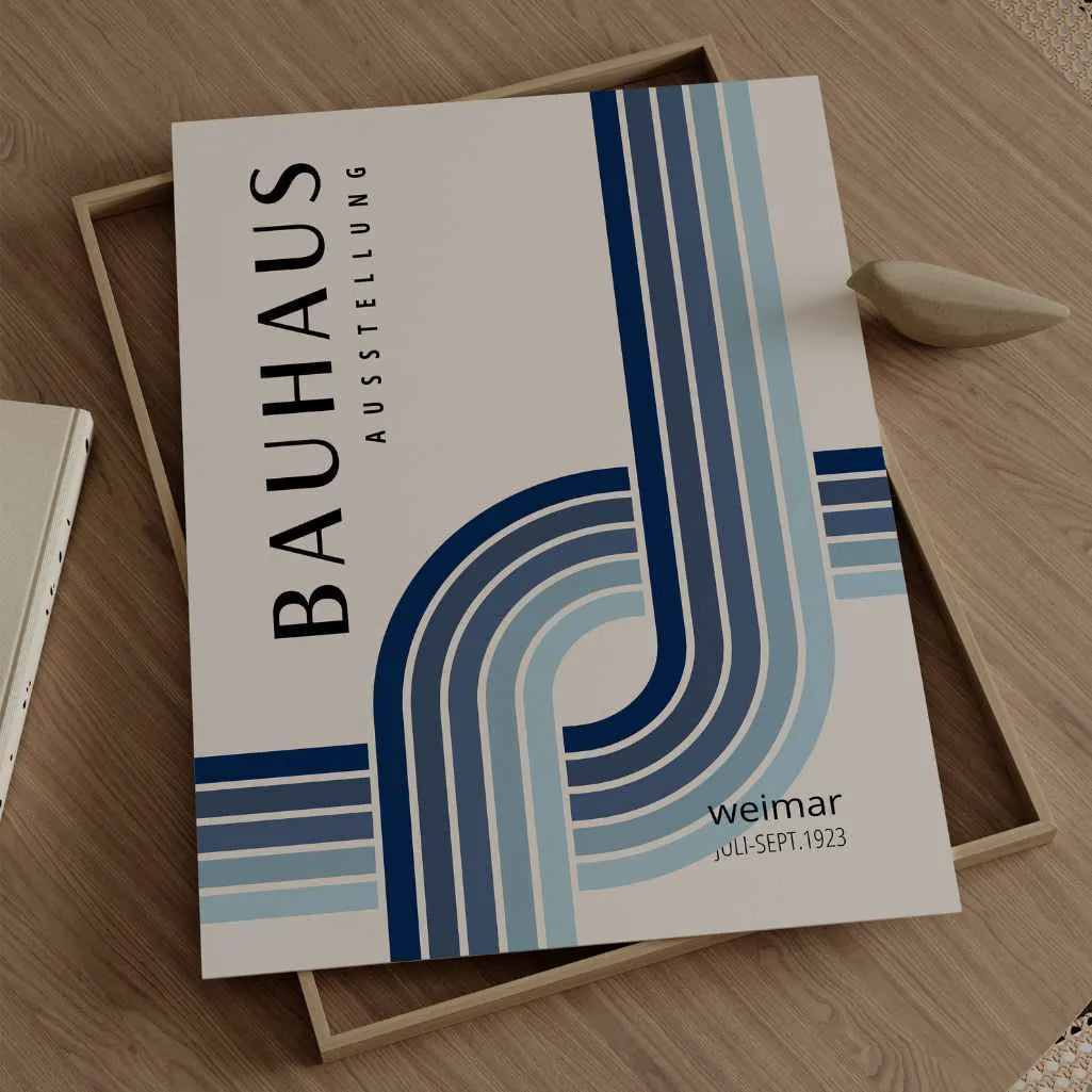 Bauhaus Błękit Gradient Plakat