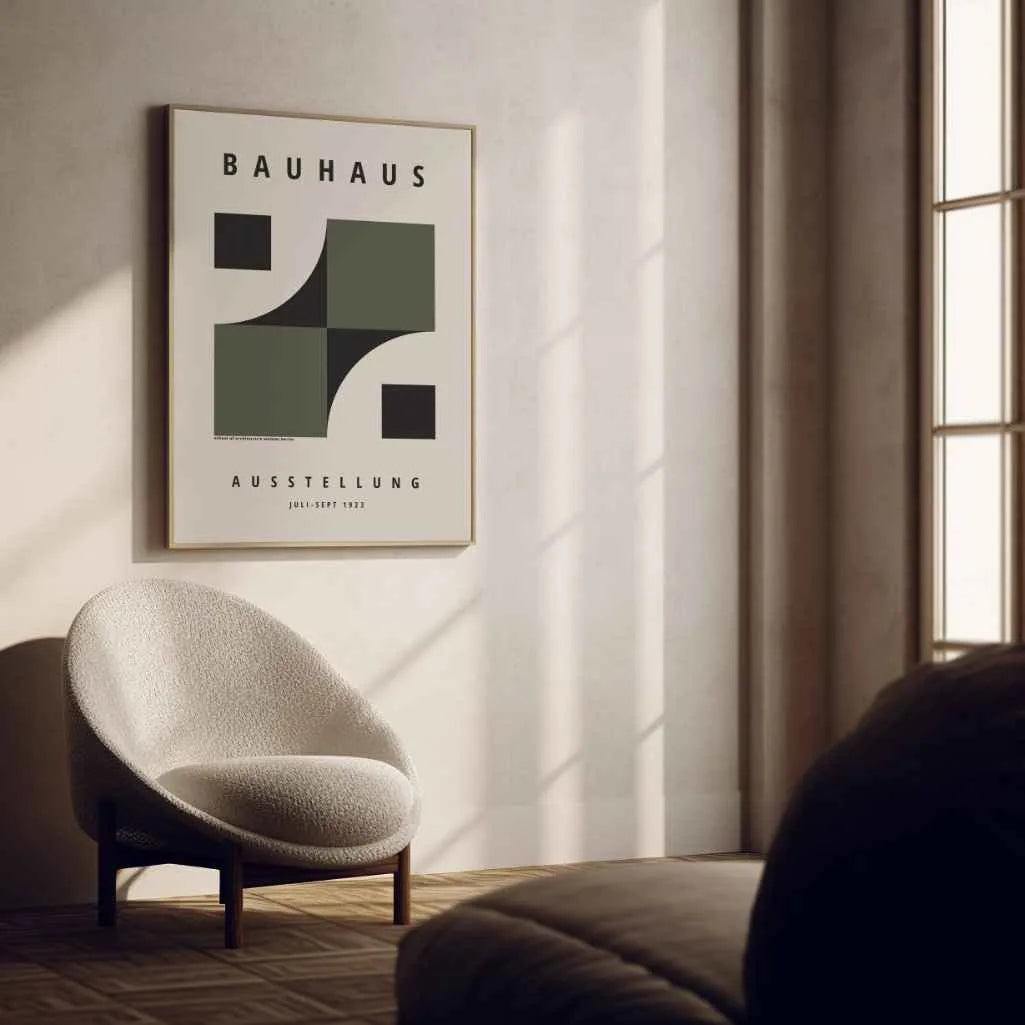 Plakat Bauhaus Zielona Fuzja Form