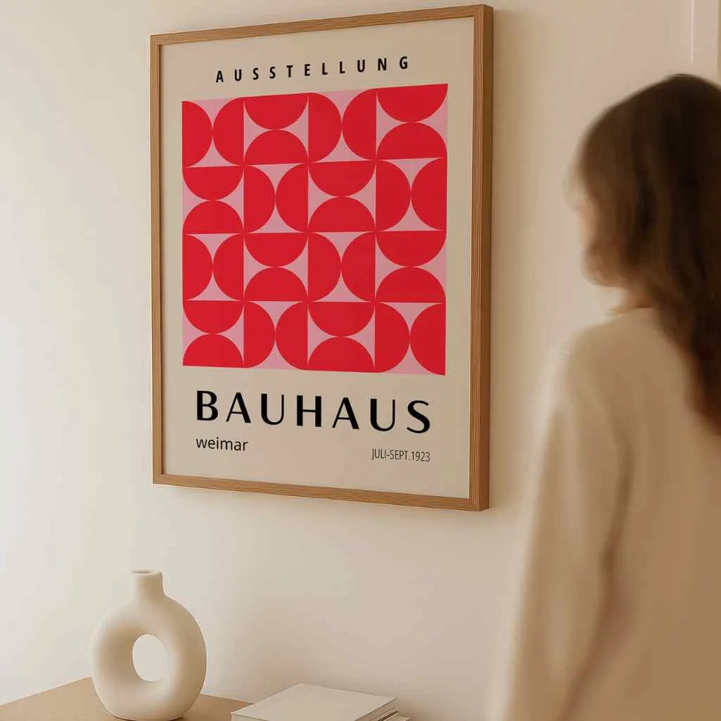 Bauhaus Czerwień Róż Plakat