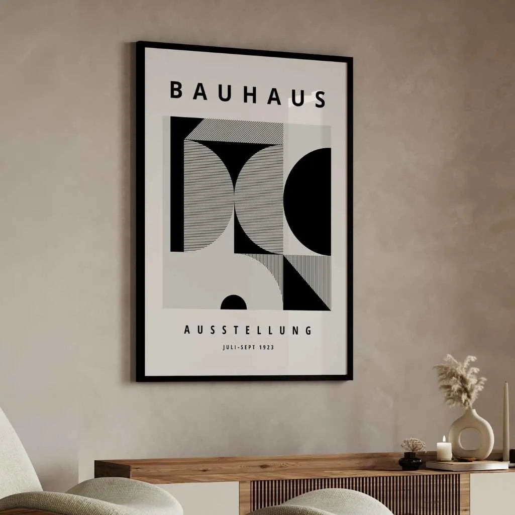 Plakat Bauhaus Czarne Formy Geometria