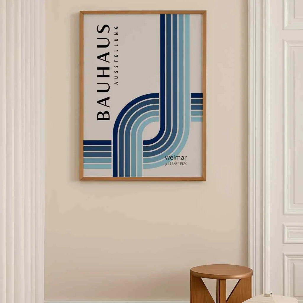 Bauhaus Błękit Gradient Plakat