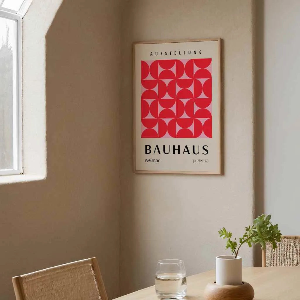 Bauhaus Czerwień Róż Plakat