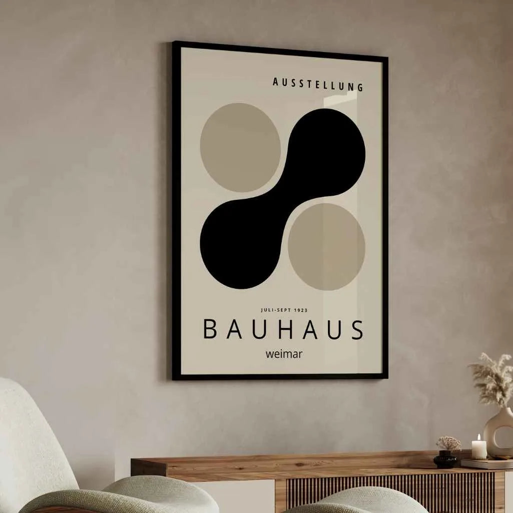 Bauhaus Czerń Beż Formy Plakat