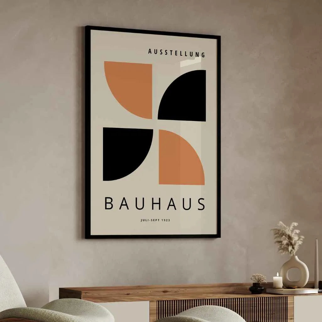 Bauhaus Pomarańcz Czerń Plakat