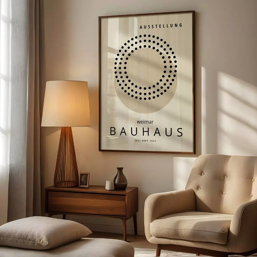 Beżowy Plakat Bauhaus z Kołami