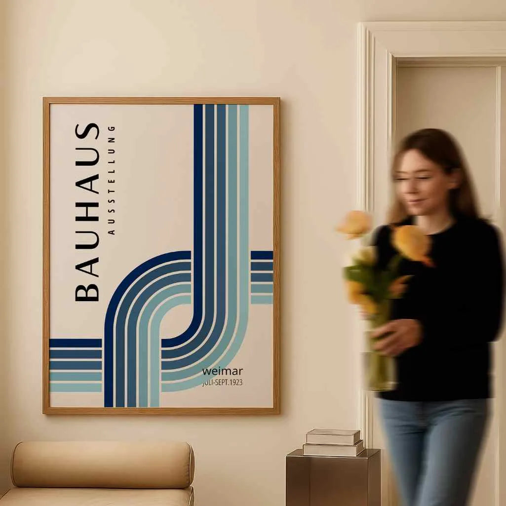 Bauhaus Błękit Gradient Plakat