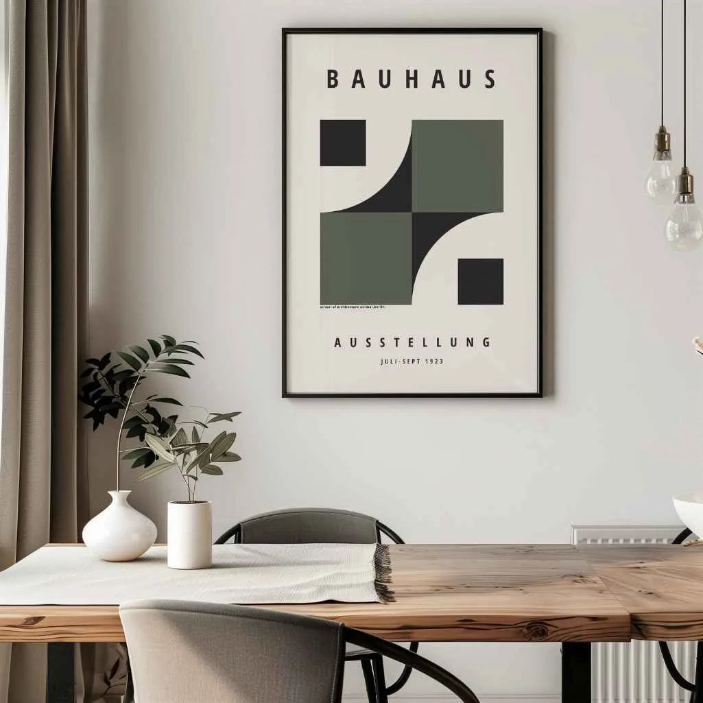 Plakat Bauhaus Zielona Fuzja Form