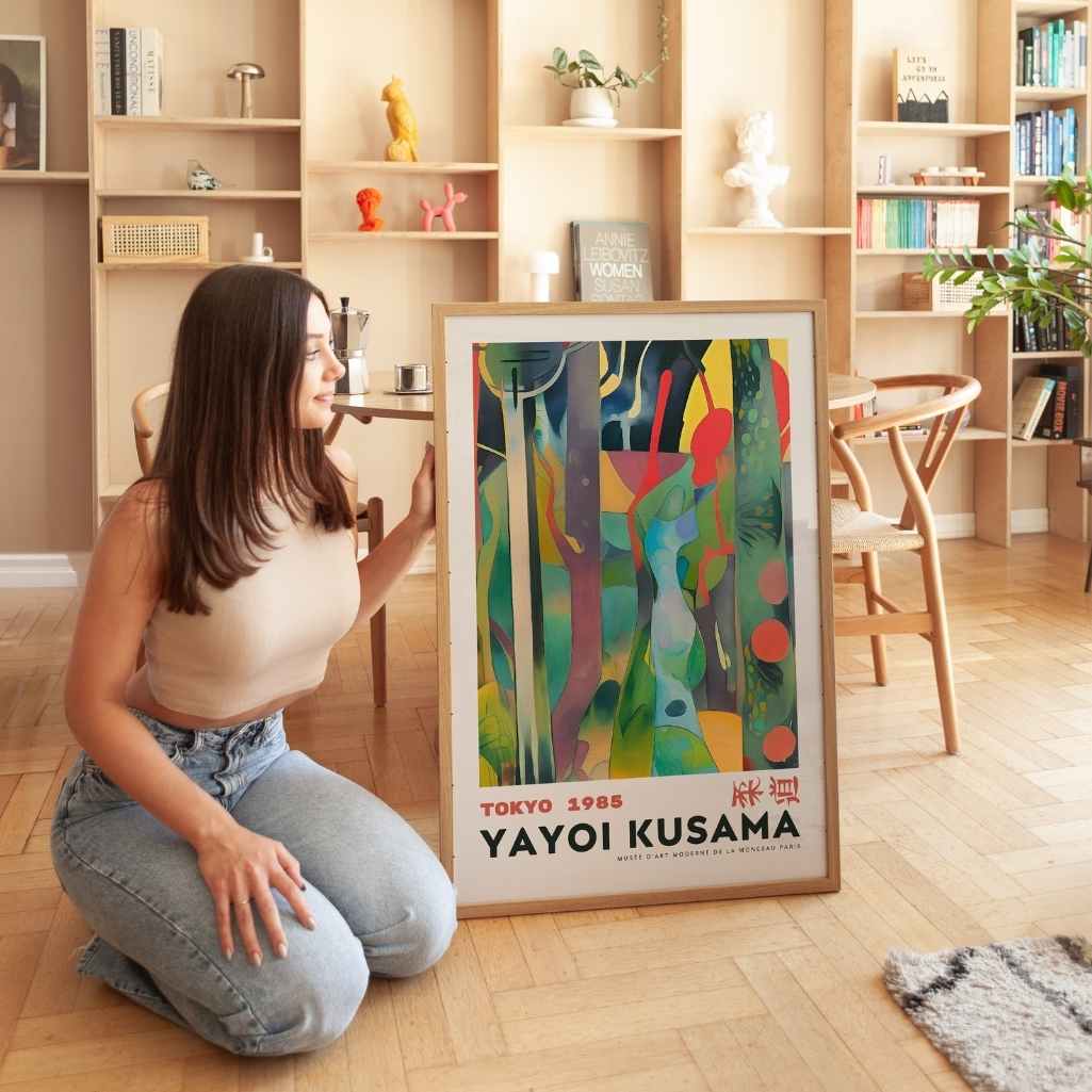 Yayoi Kusama – Plakat ze Złotymi Motywami Natury