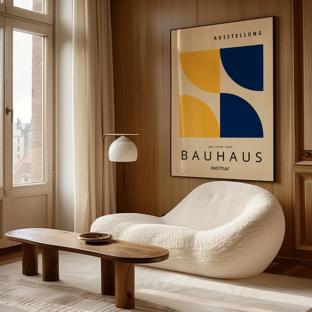Bauhaus Żółć Granat Plakat