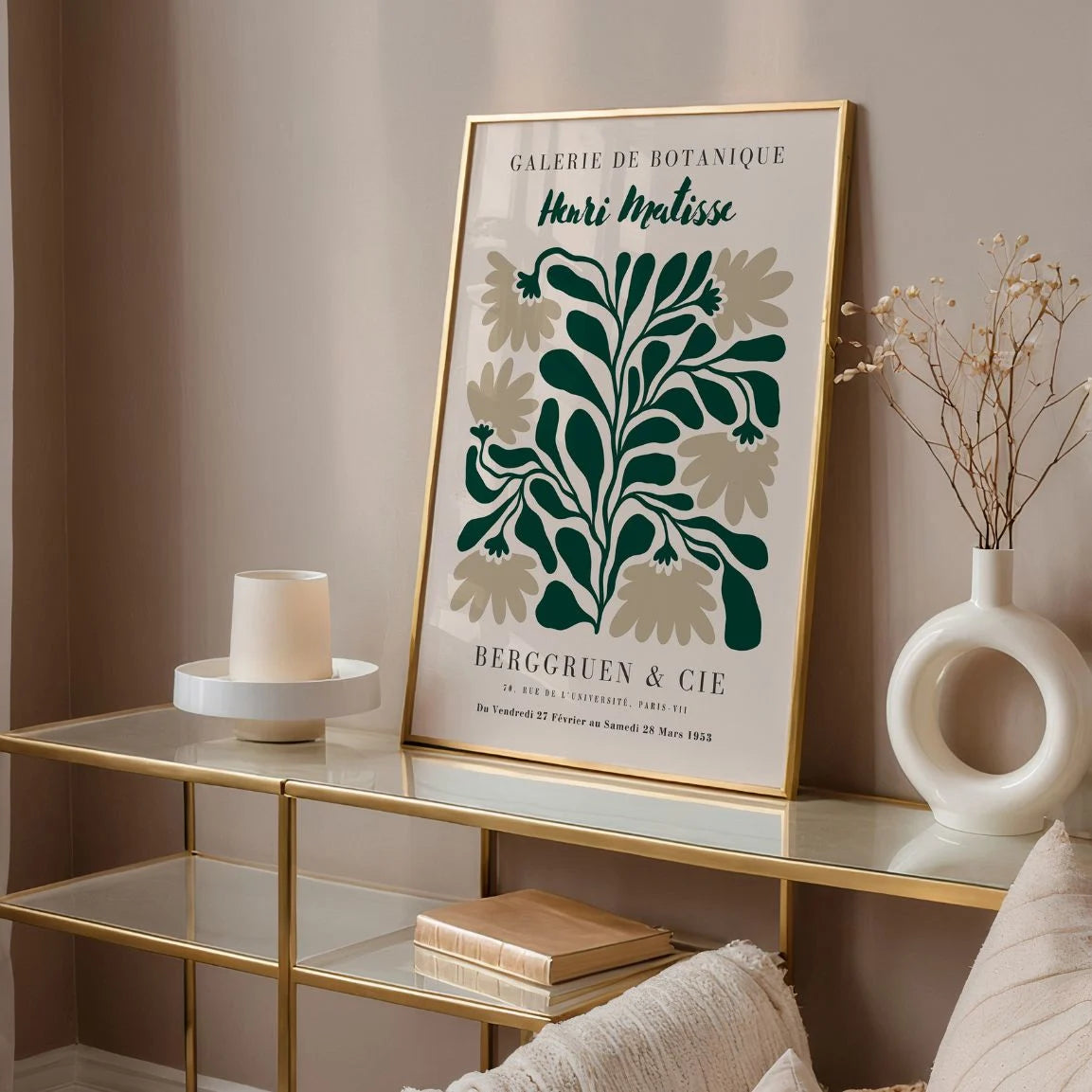 Matisse Beż Liście Plakat