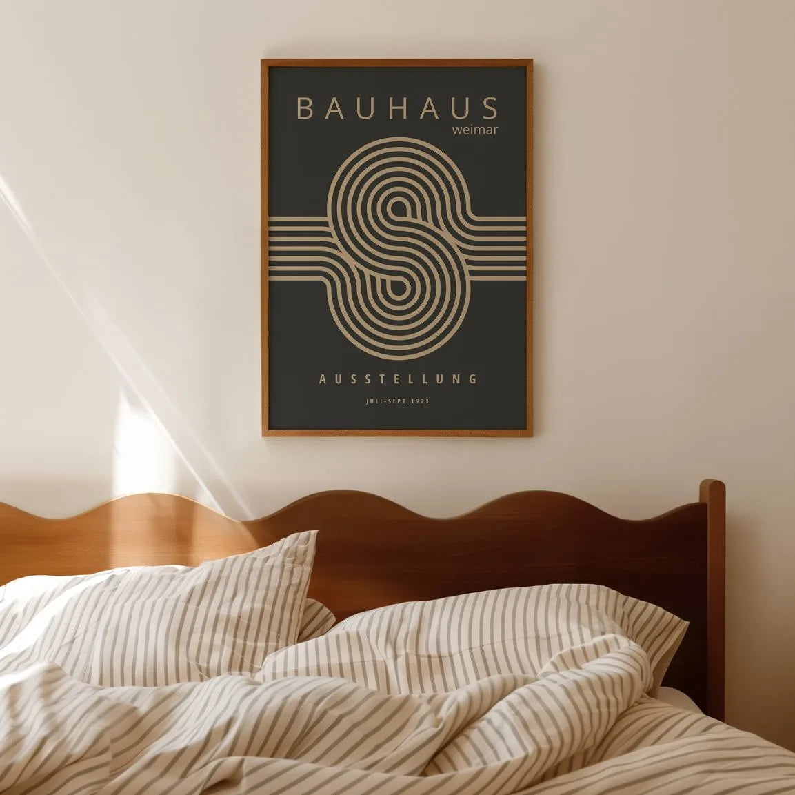 Bauhaus Beż Linie Plakat