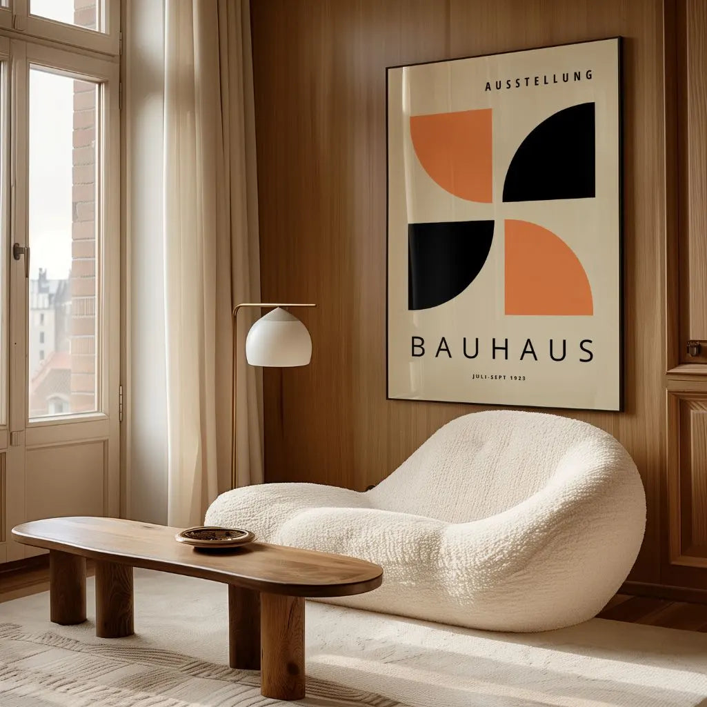 Bauhaus Pomarańcz Czerń Plakat