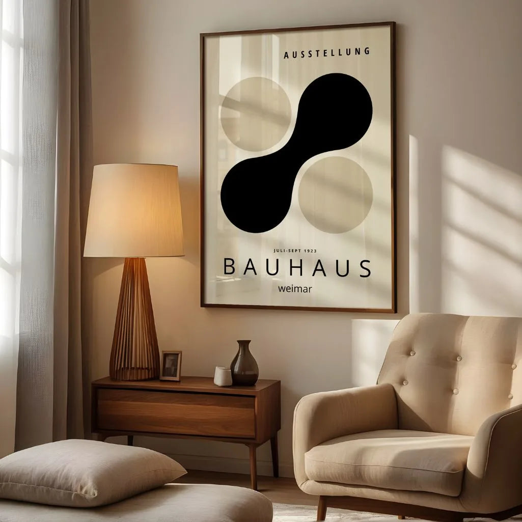 Bauhaus Czerń Beż Formy Plakat