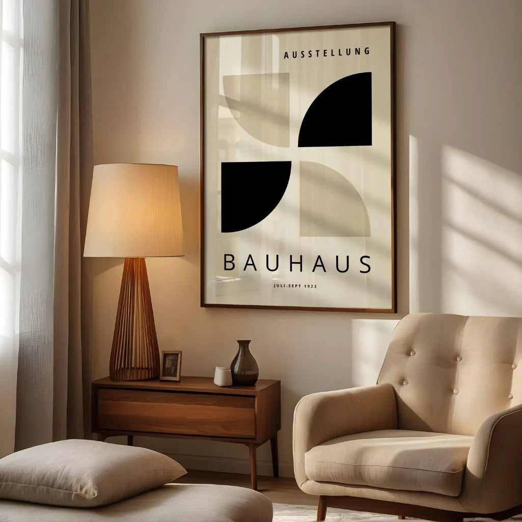 Bauhaus Czerń Beż Plakat