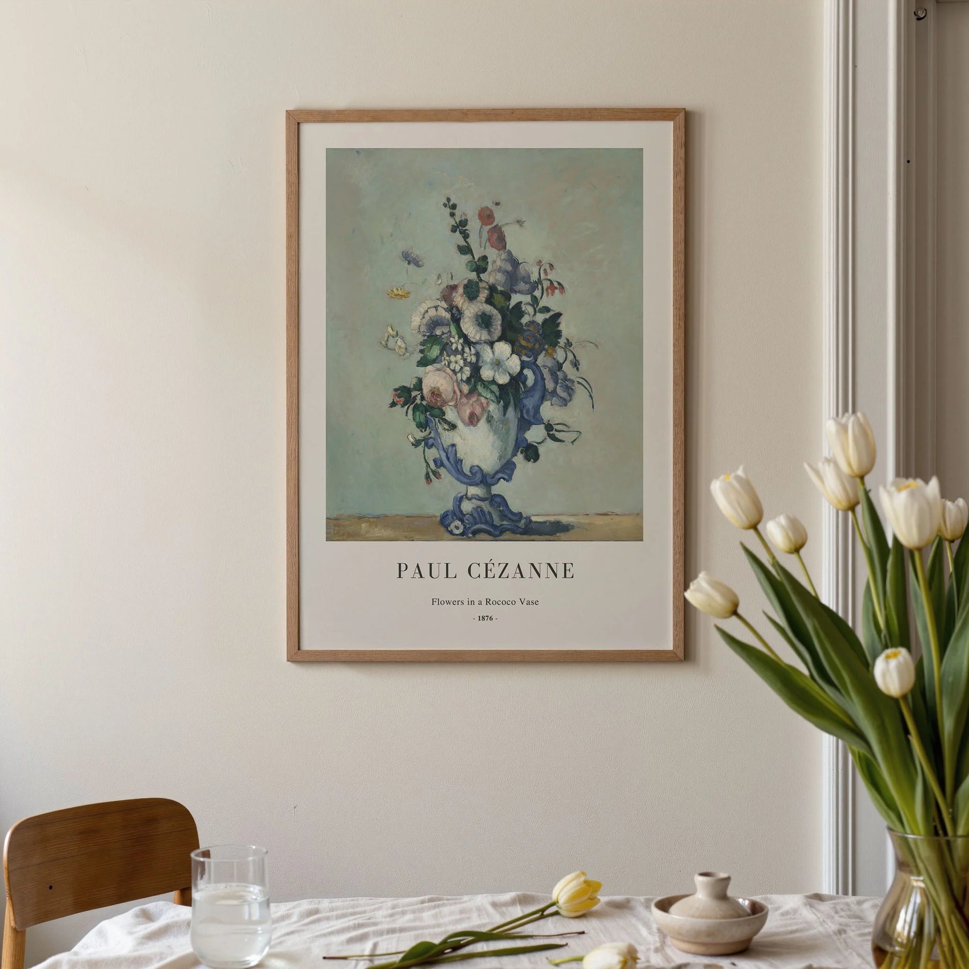 Paul Cézanne Plakat – Kwiaty w wazonie rokokowym (1876)