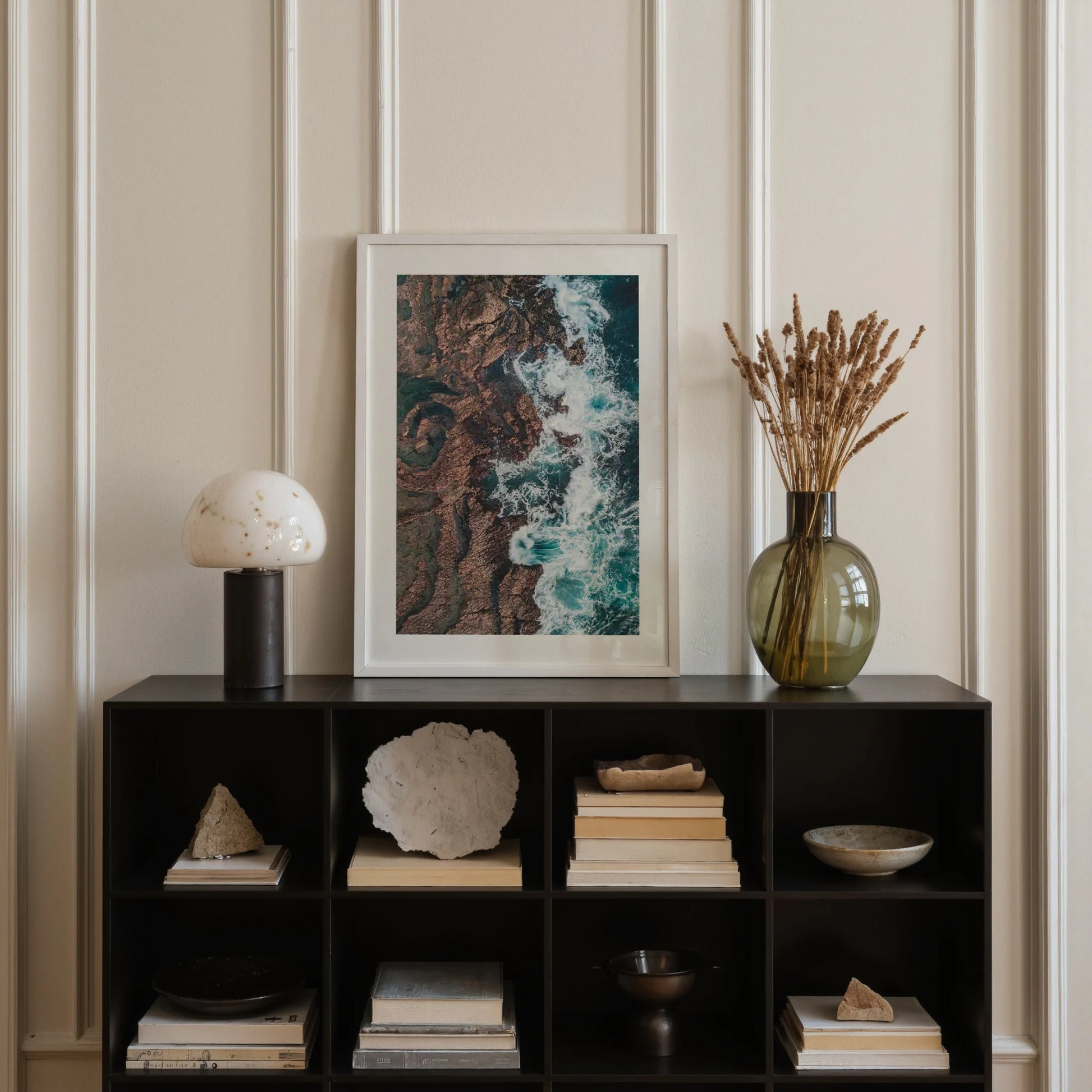 Ocean Wave & Rocks Poster