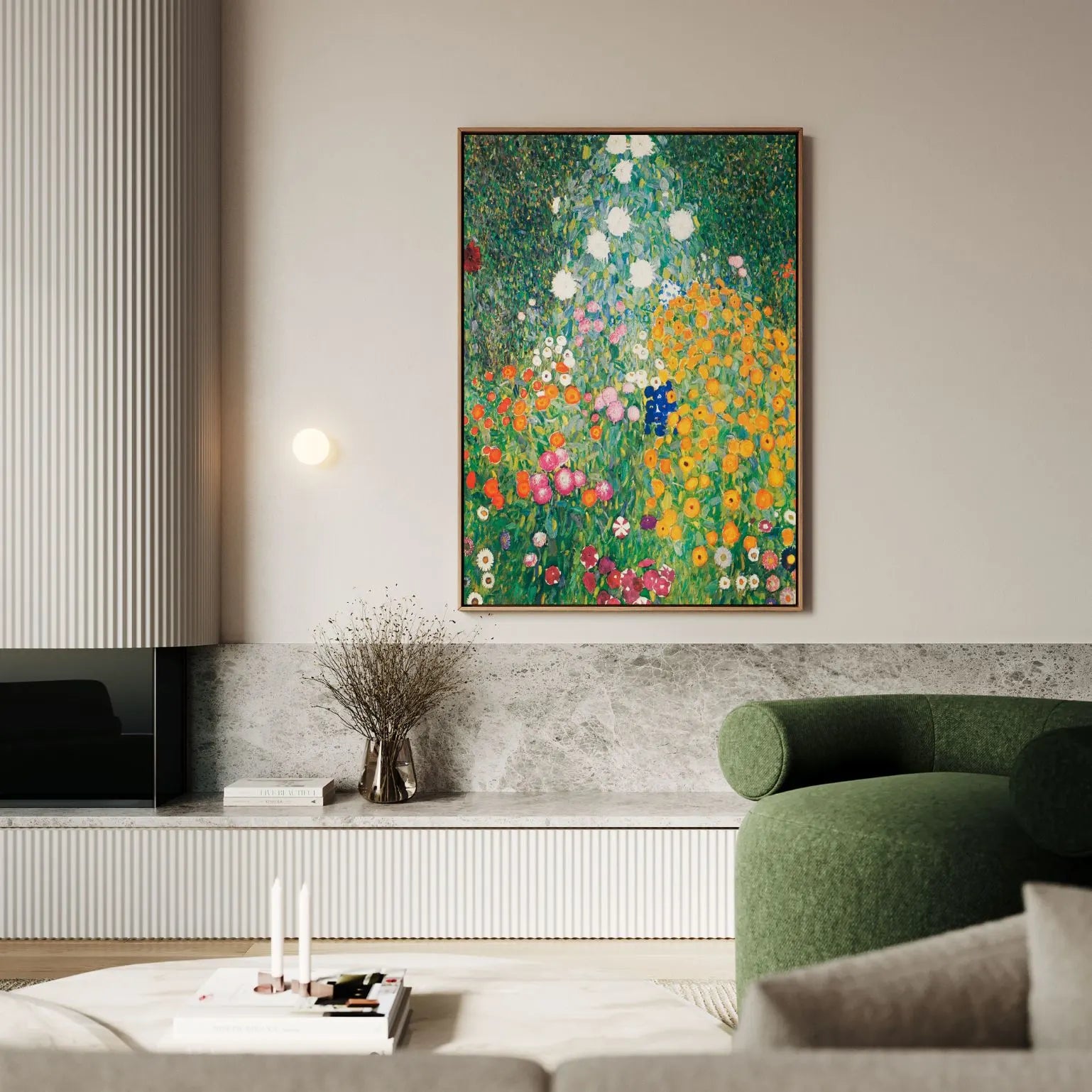 Obraz na płótnie w ramie – Ogród kwiatów