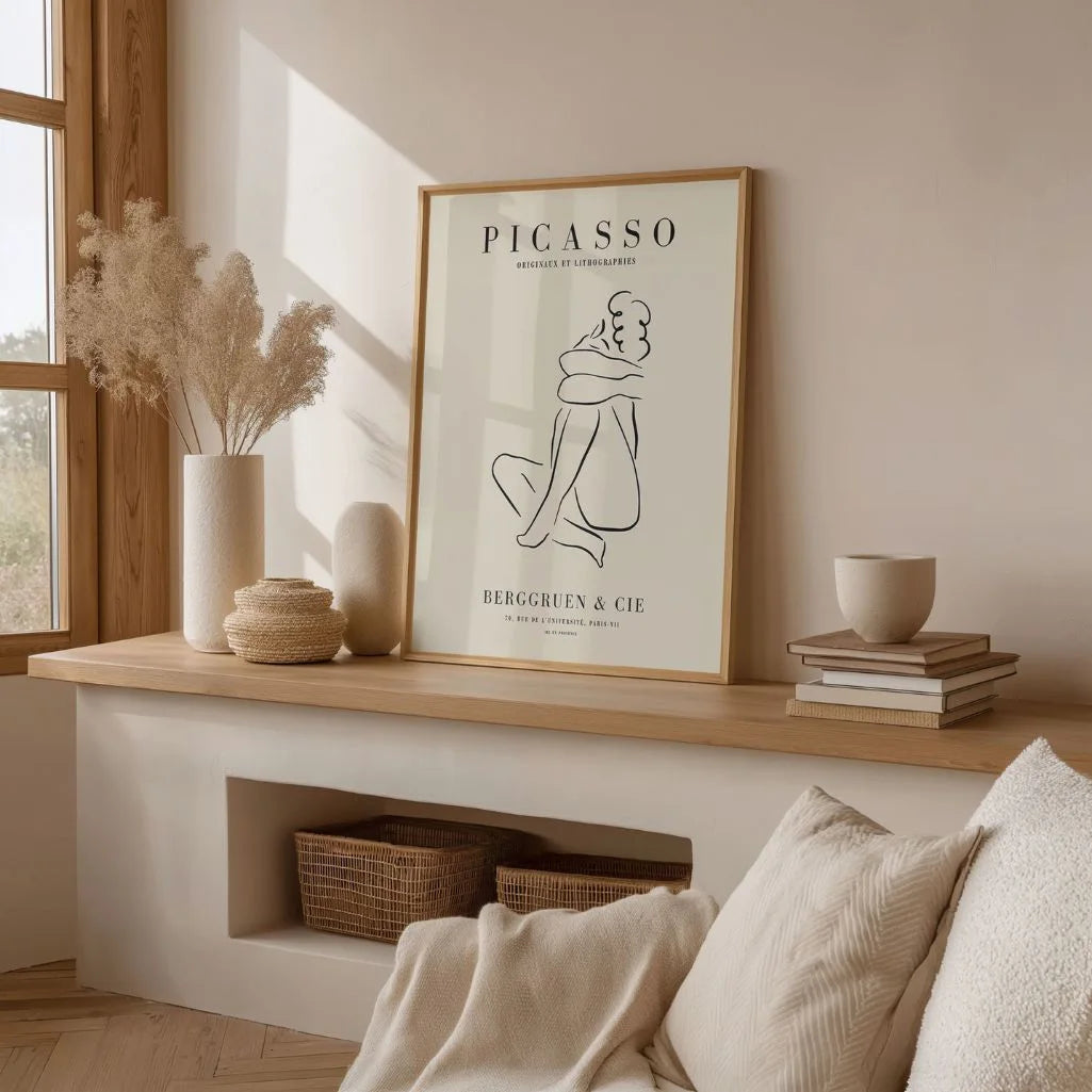 Plakat inspirowany twórczością Pablo Picasso – Liniowe objęcie