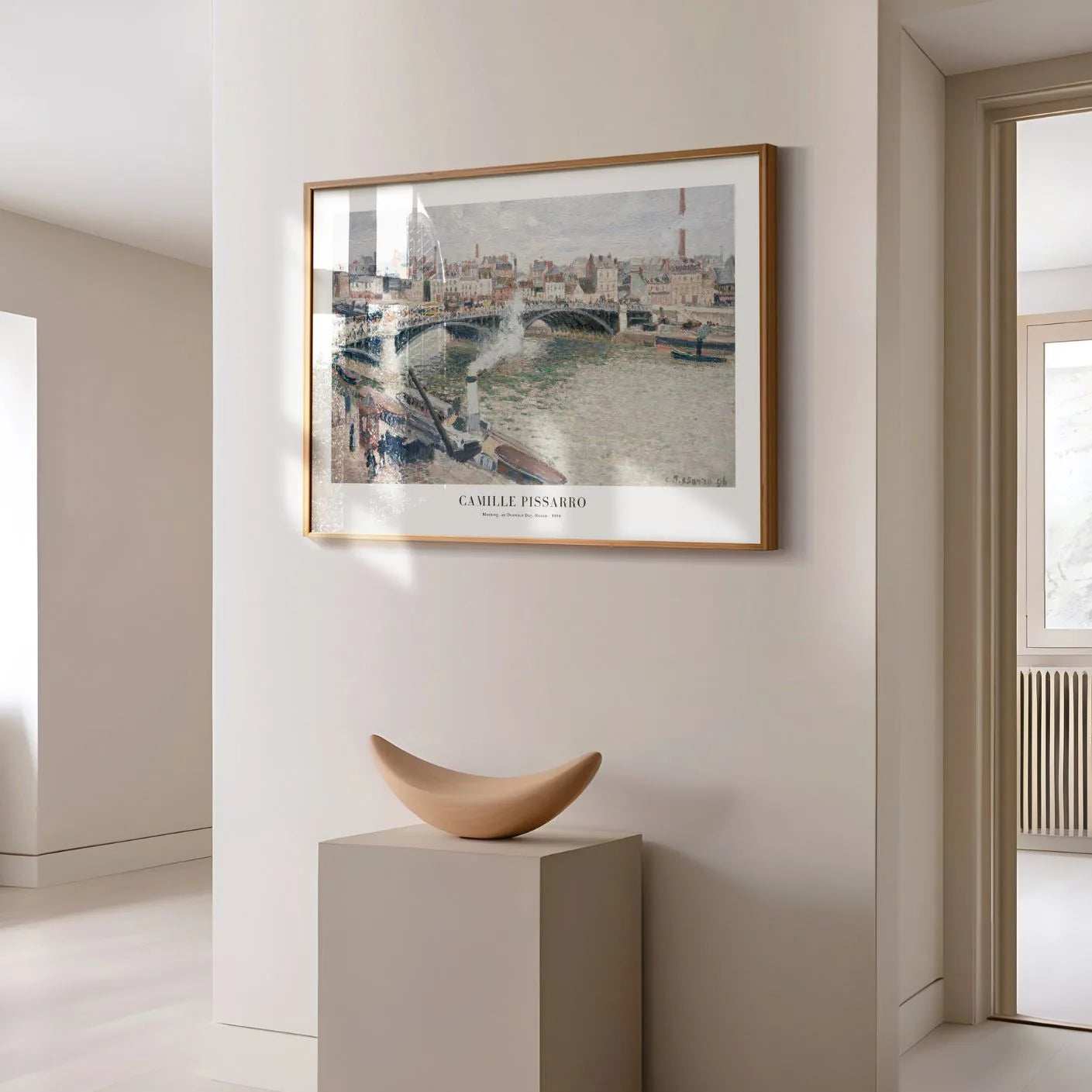 Camille Pissarro Plakat – Poranek, pochmurny dzień, Rouen (1896)