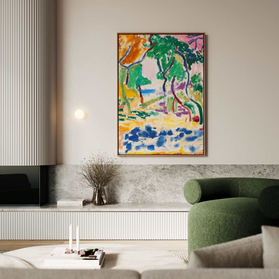 Obraz na płótnie w ramie – Pejzaż w pobliżu Collioure, 1905