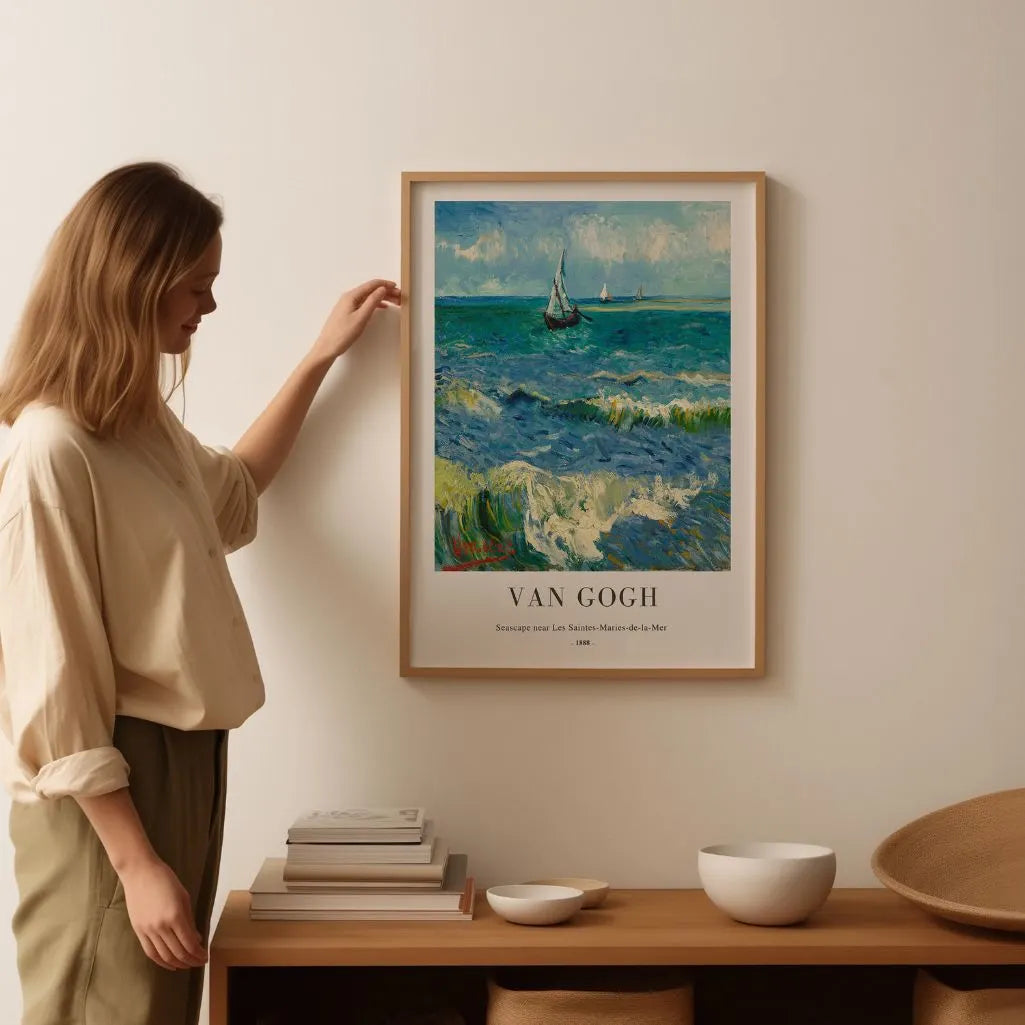 Vincent van Gogh – Pejzaż morski w pobliżu Les Saintes-Maries-de-la-Mer Plakat