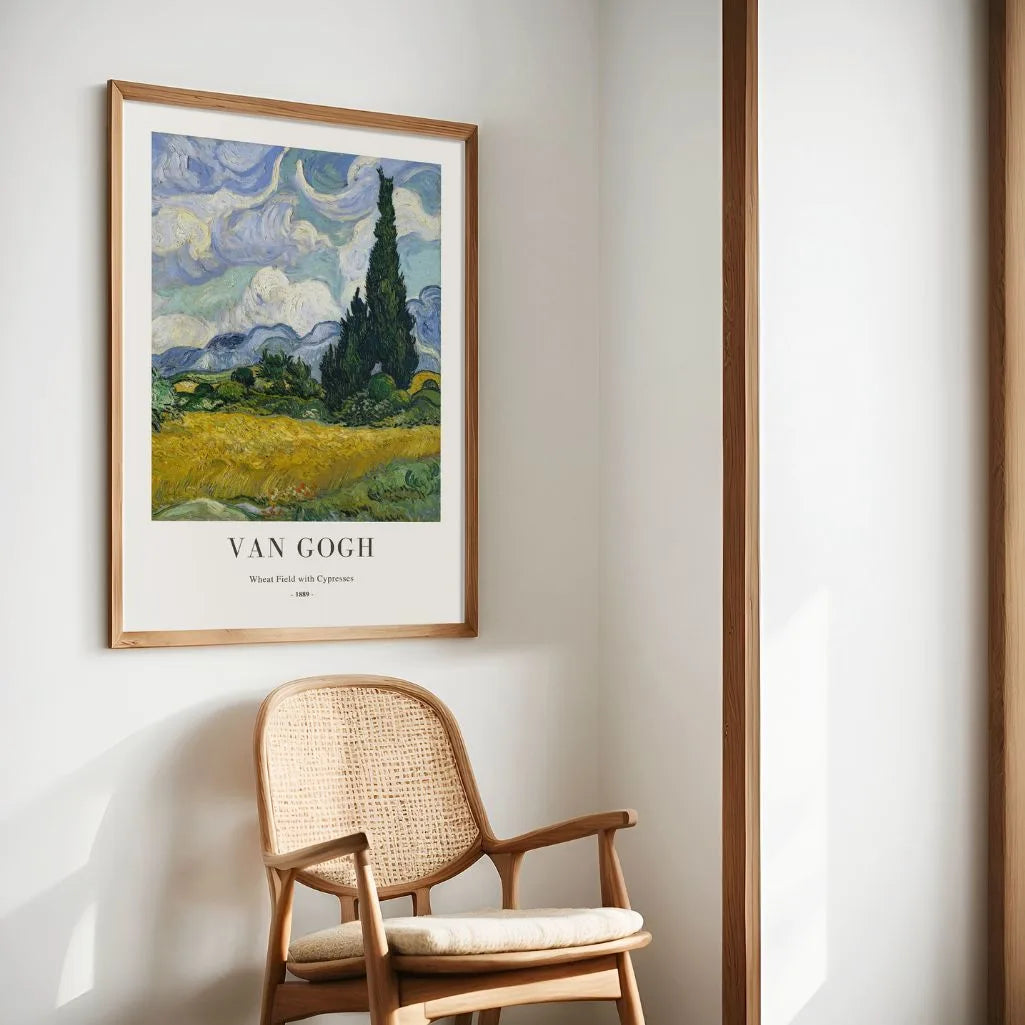 Plakat Vincent van Gogh – Pole pszenicy z cyprysami