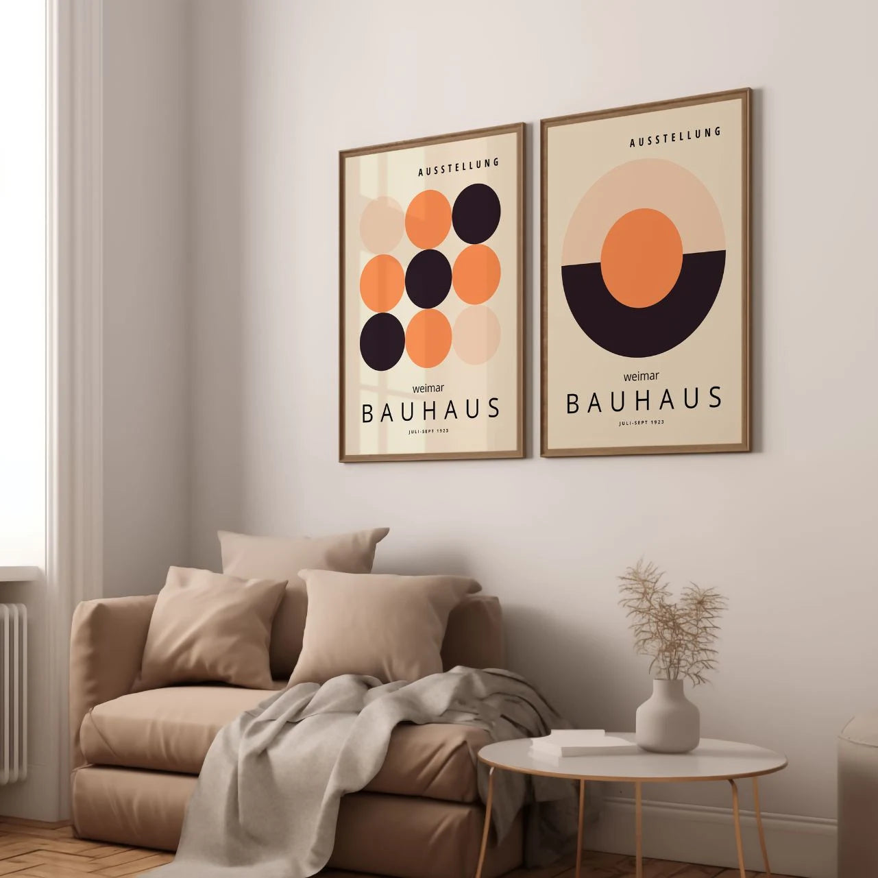 Zestaw plakatów Bauhaus Weimar Pomarańczowo-Czarny 