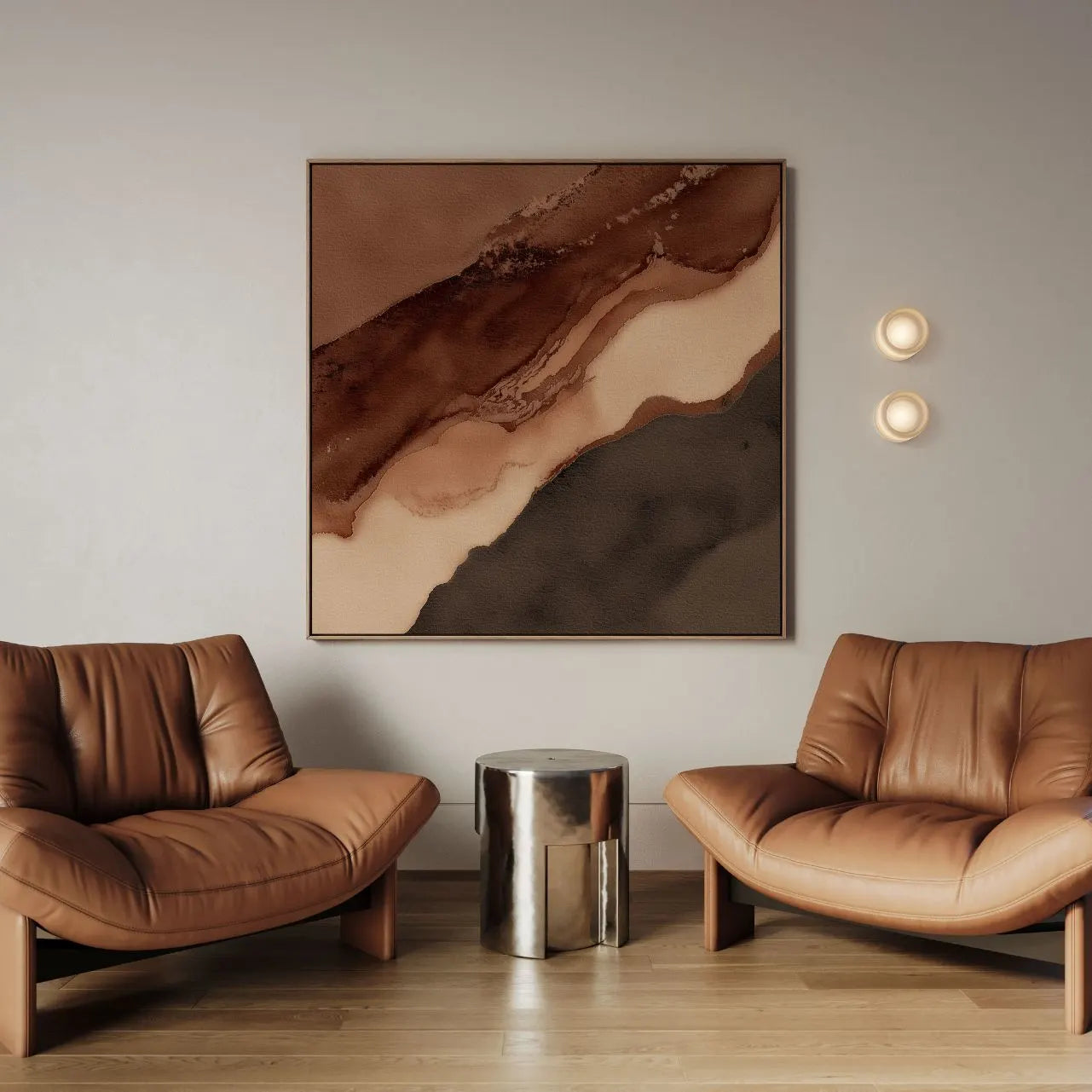 Obraz na płótnie w ramie – Brązowy nurt