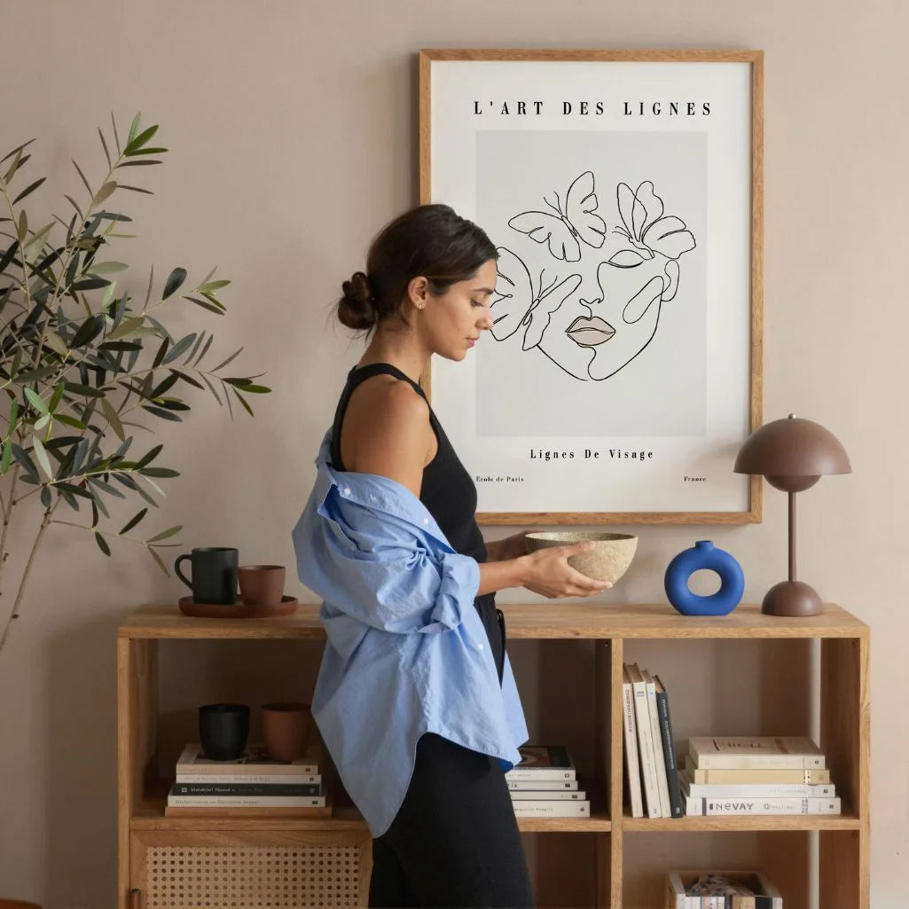 Plakat – Twarz z motylami