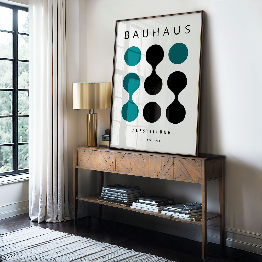 Bauhaus Turkusowy Kontrast Poster