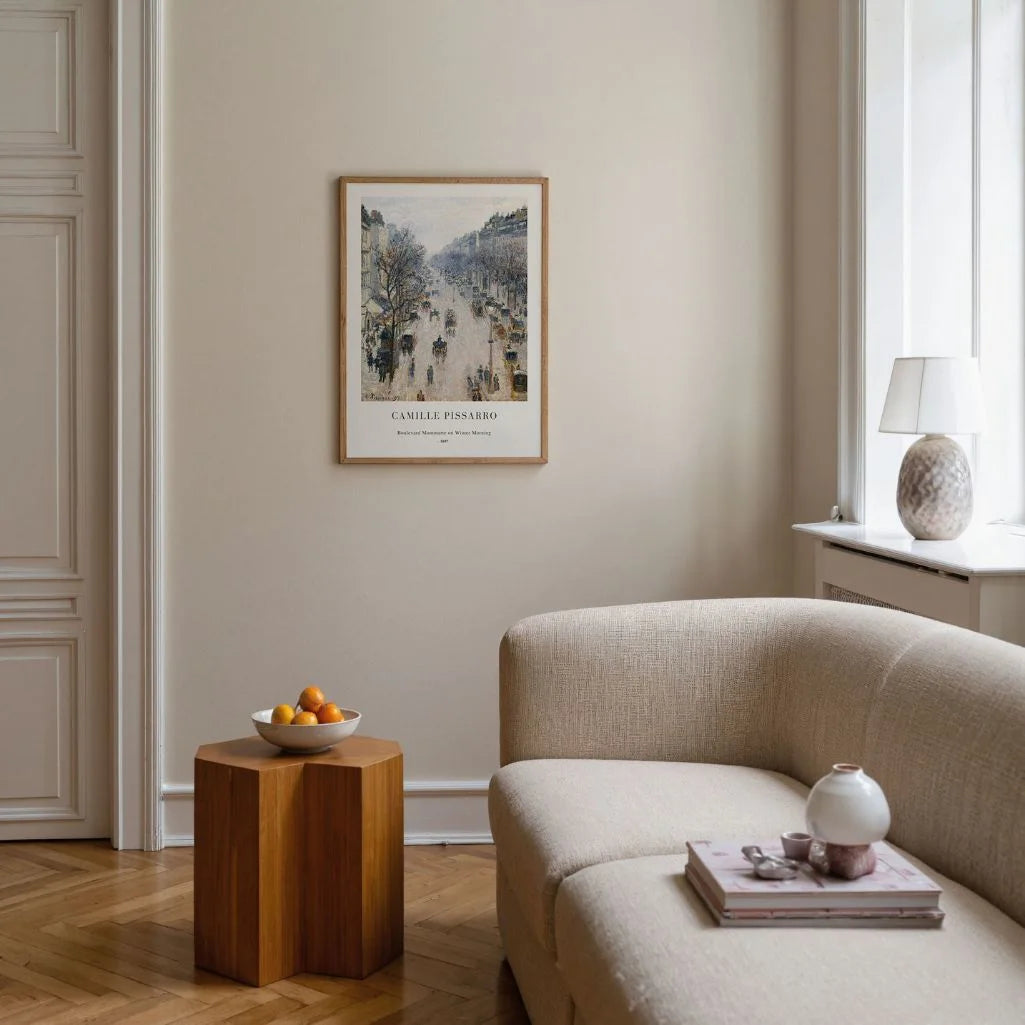 Camille Pissarro Plakat – Boulevard Montmartre w zimowy poranek (1897) | Plakat Portretowy