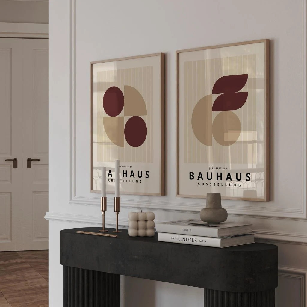 Bauhaus Burgund-Beż – Zestaw 2 plakatów