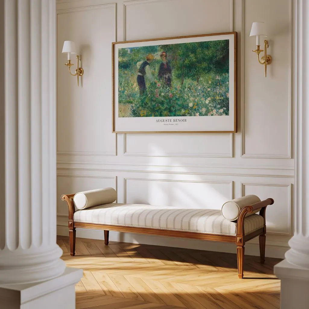 Auguste Renoir – Zbieranie kwiatów w ogrodzie Plakat