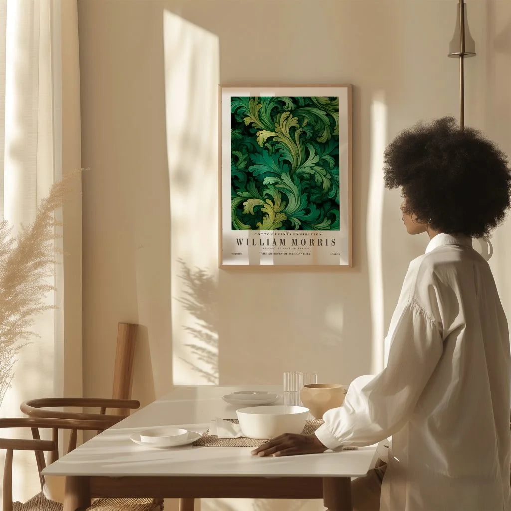 Plakat William Morris – Zielony Ornament Botaniczny