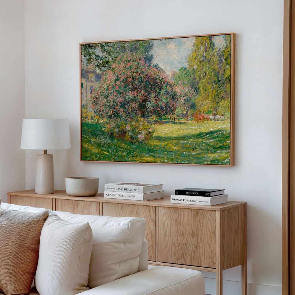 Obraz na płótnie w ramie - Park Monceau