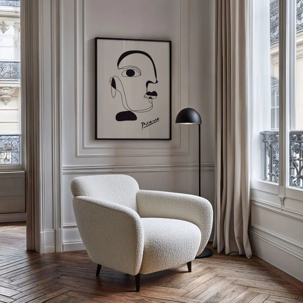 Plakat inspirowany twórczością Pablo Picasso – Linia myśli