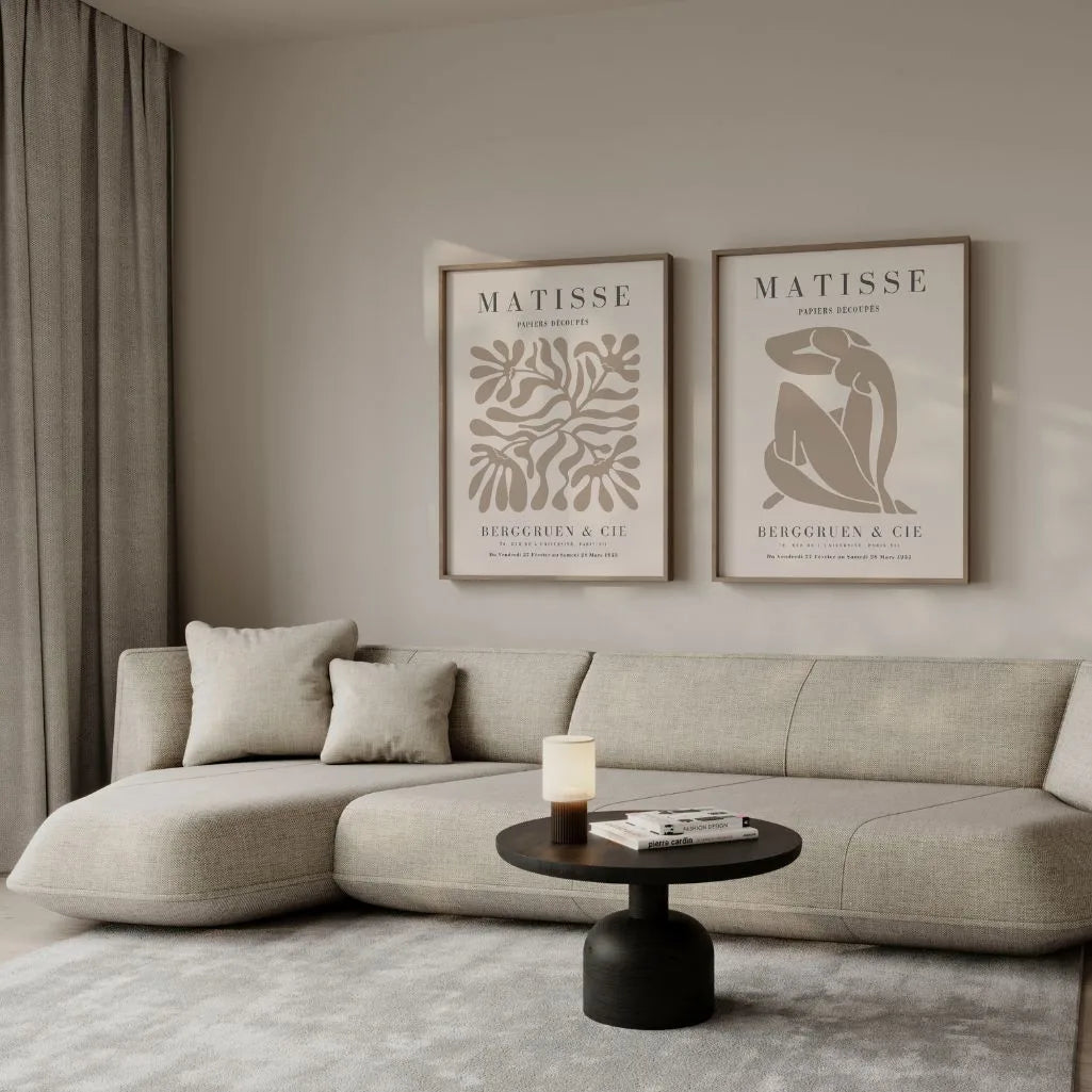 Zestaw 2 Plakatów Matisse – Beżowe Abstrakcyjne Wycinanki 