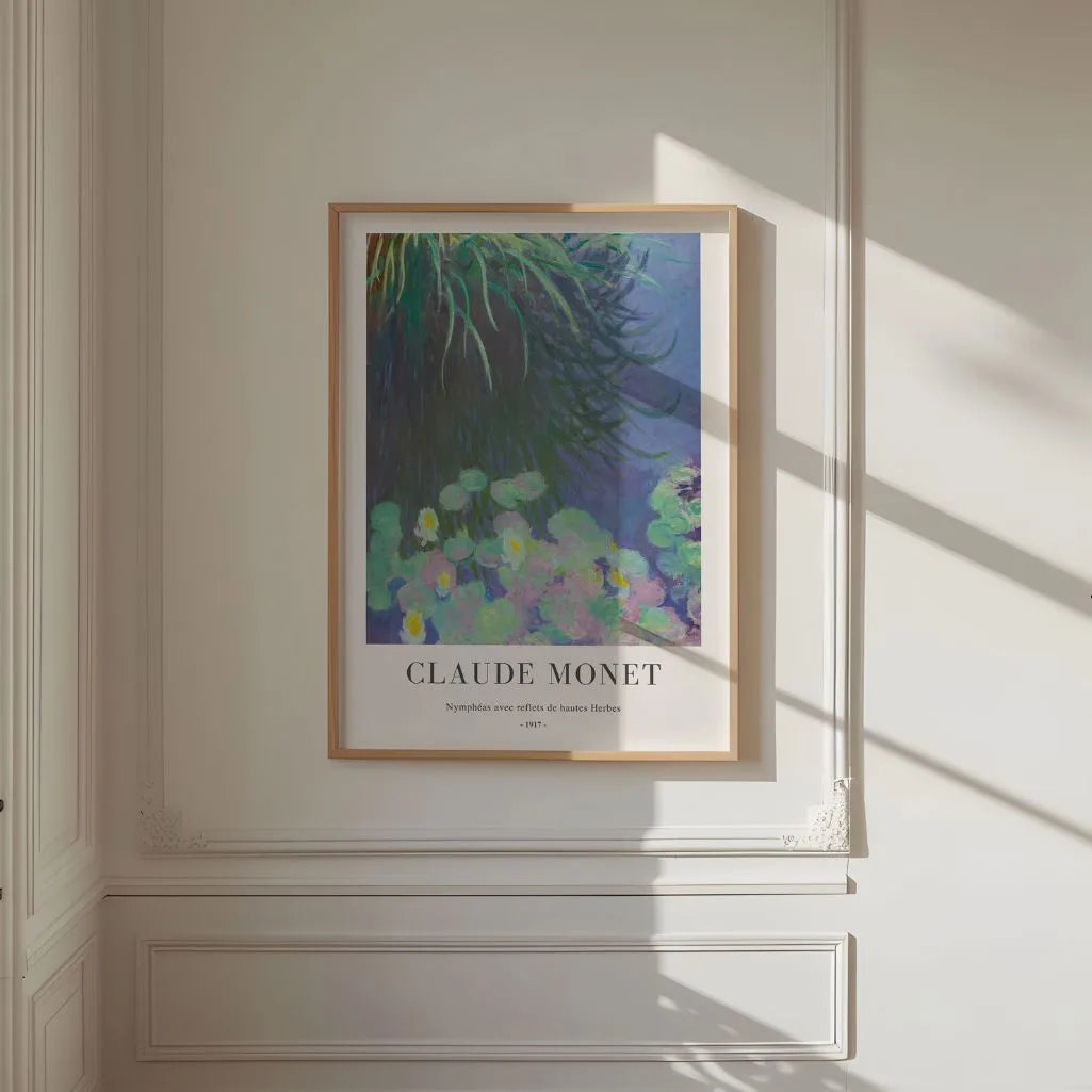Claude Monet – Nenufary z odbiciami wysokich traw Plakat