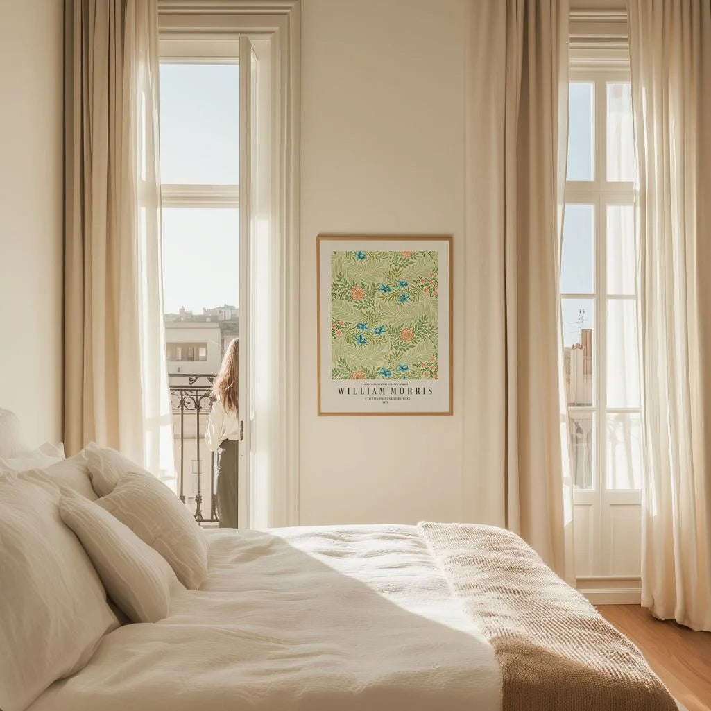 Plakat William Morris Larkspur – Zielony Wzór Botaniczny