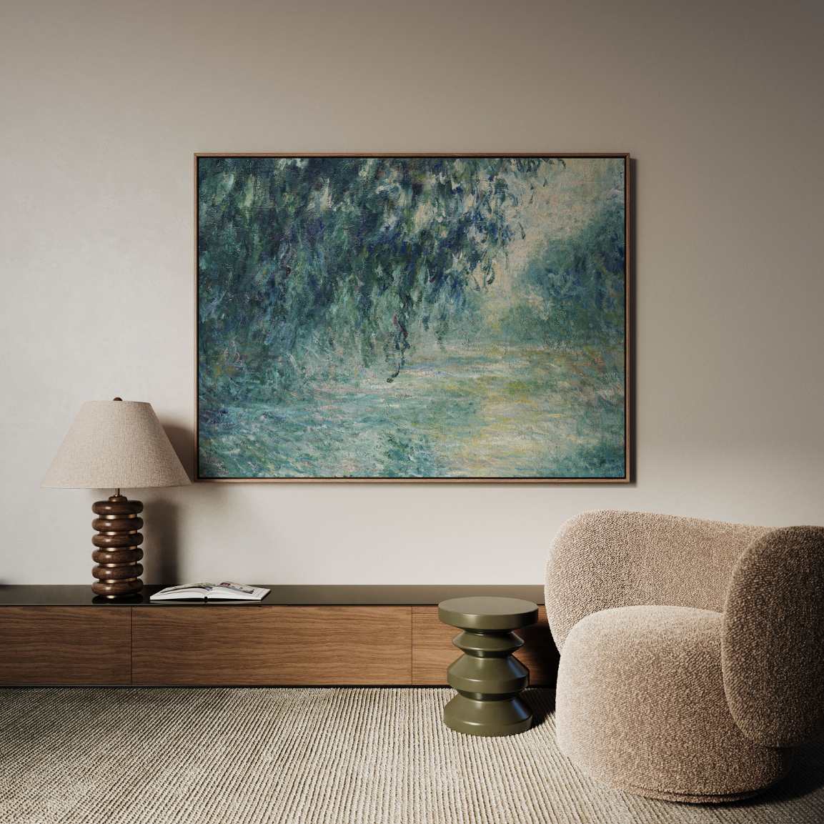 Obraz na płótnie w ramie – Poranek nad Sekwaną, 1898