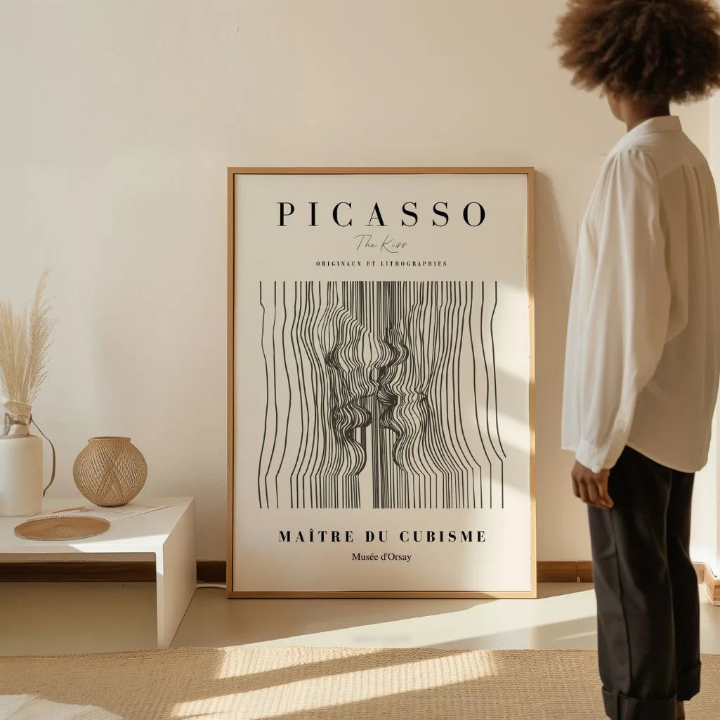 Plakat inspirowany twórczością Pablo Picasso – Liniowy pocałunek