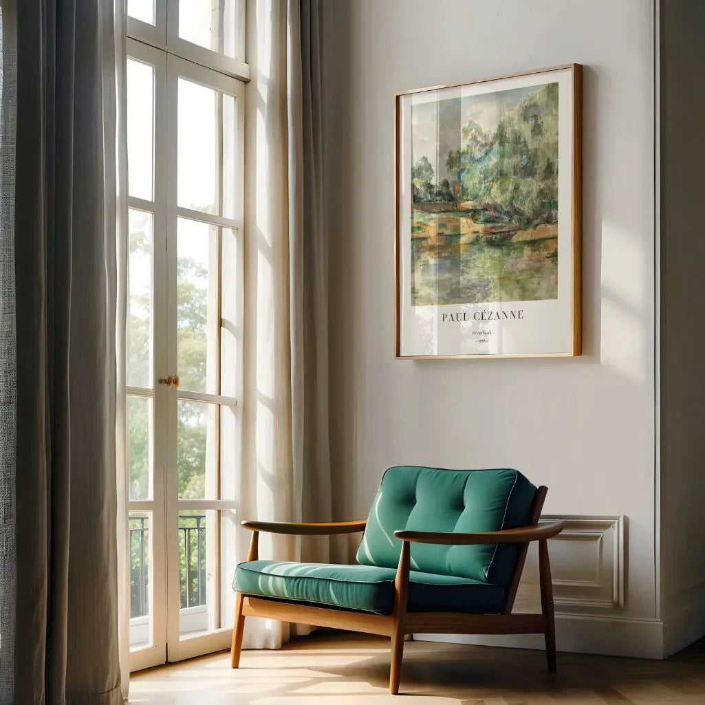 Paul Cézanne – Krajobraz nad rzeką format pionowy Plakat