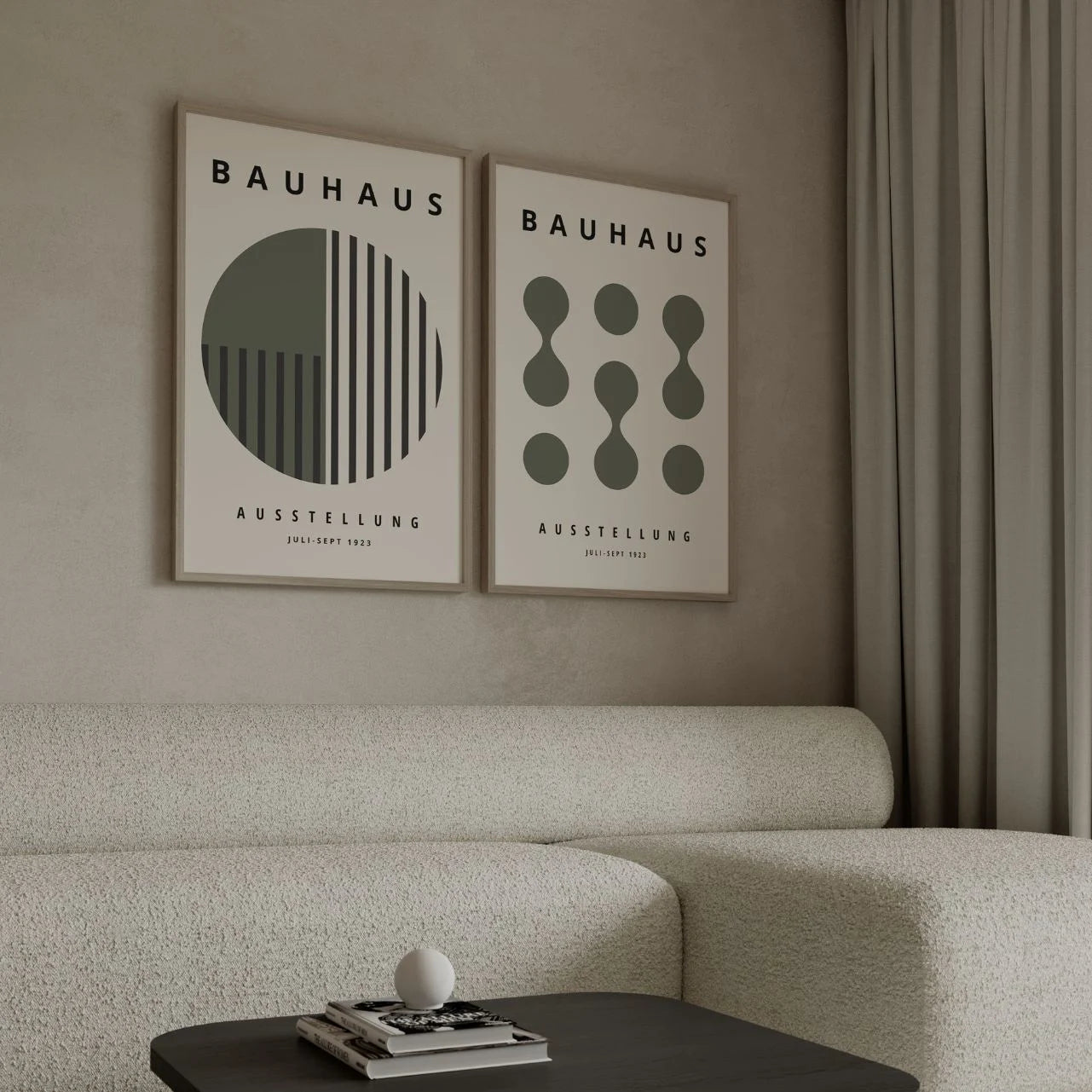 Bauhaus Olive Poster Set of 2
