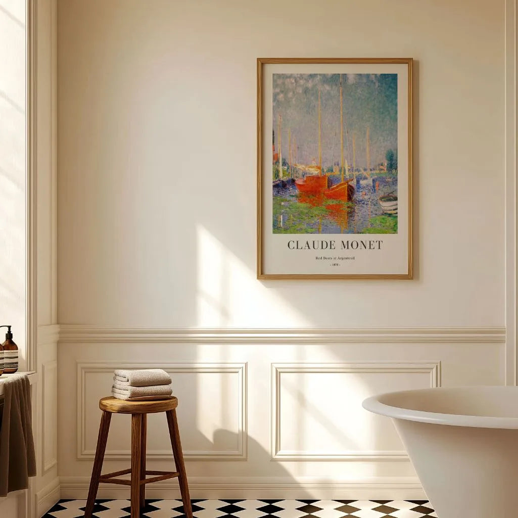 Plakat Claude Monet – Czerwone łodzie w Argenteuil