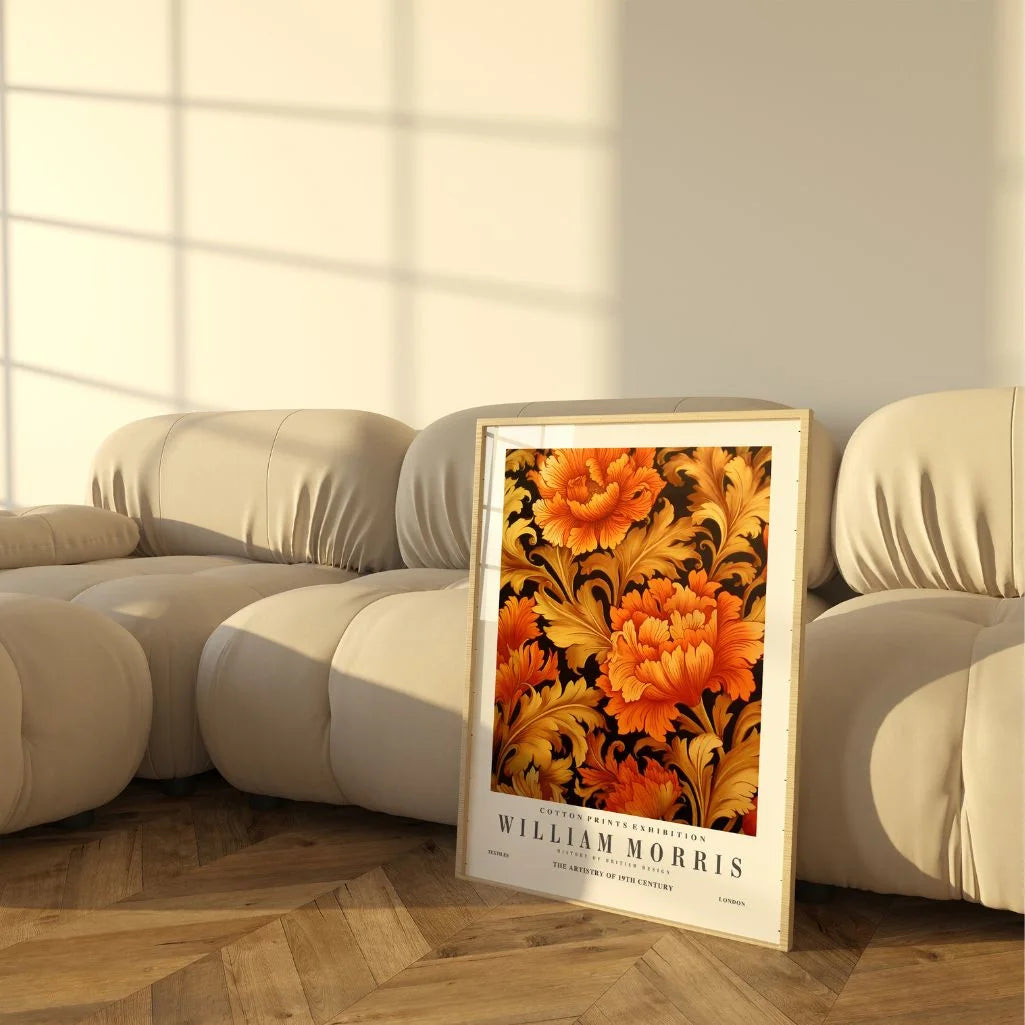 Plakat – Złoty Motyw Kwiatowy