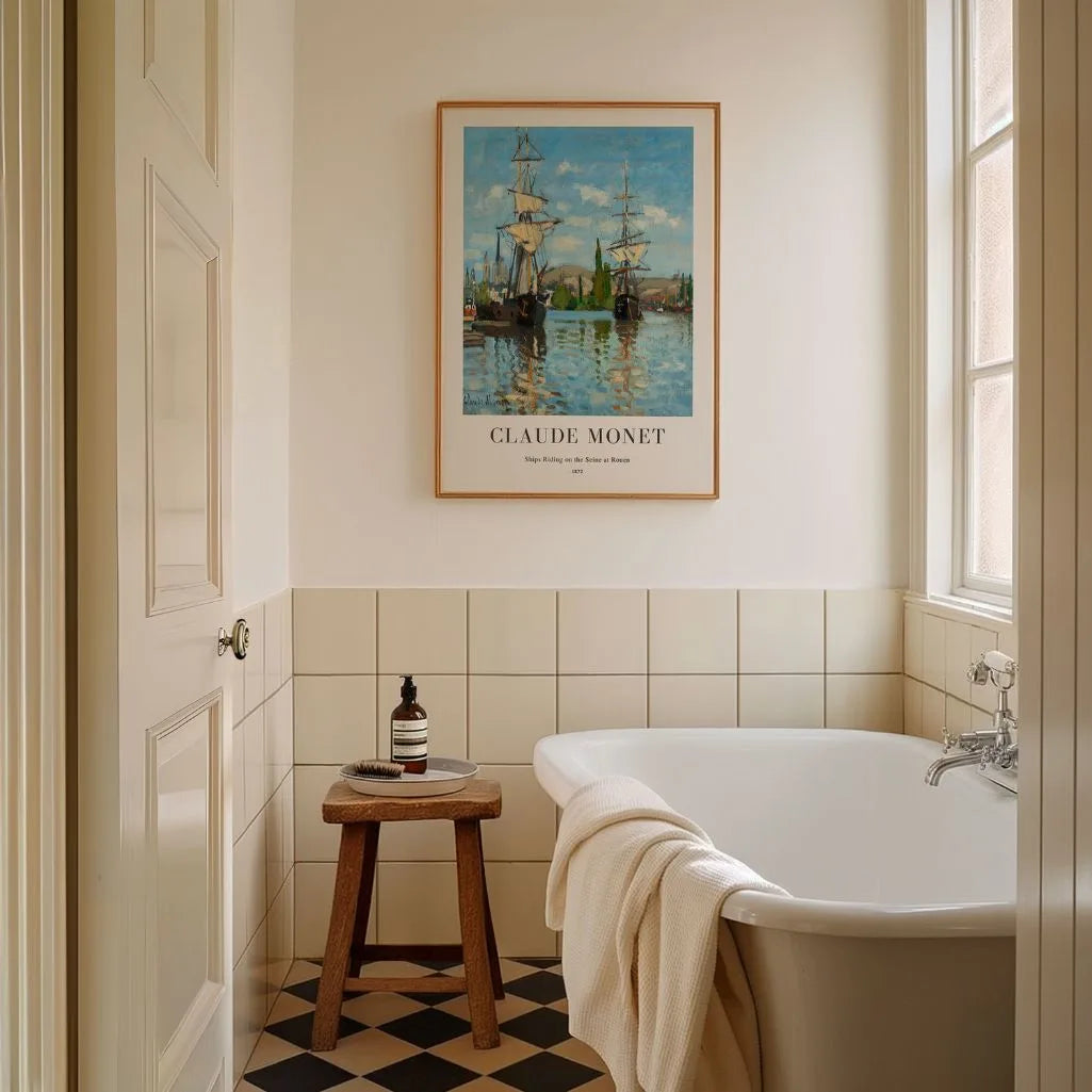 Claude Monet – Statki na Sekwanie w Rouen Plakat