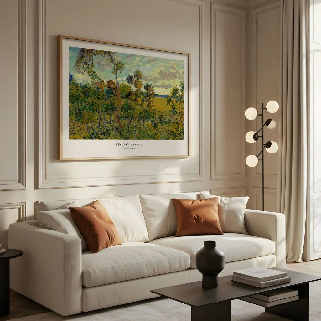 Plakat Vincent van Gogh – Zachód słońca w Montmajour, (Format Poziomy)