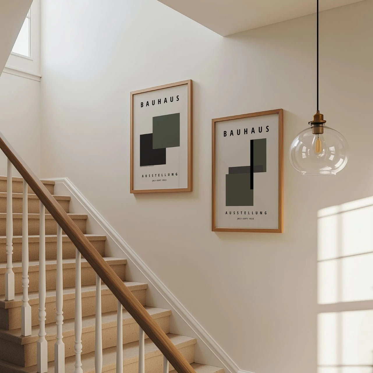 Bauhaus Zielony i grafit – Zestaw 2 plakatów