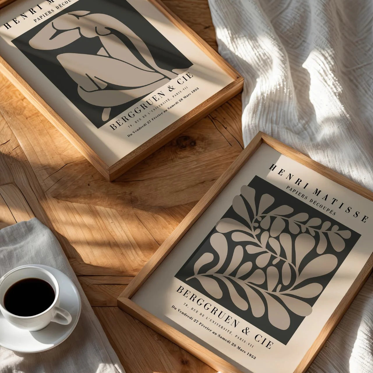 Zestaw 2 Plakatów Matisse – Formy botaniczne w kolorze ciemnoszarym