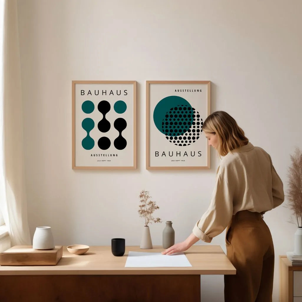 Bauhaus Czarny-Zielony – Zestaw 2 plakatów